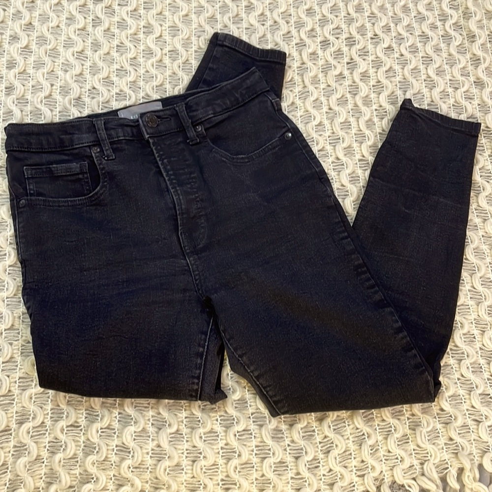 Everlane black high rise waist skinny ankle denim 5 pocket jean